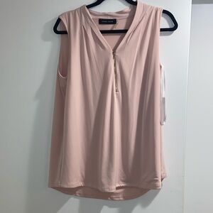 Ivanka Trump Pink Sleeveless Blouse w/ Gold Zipper Size L